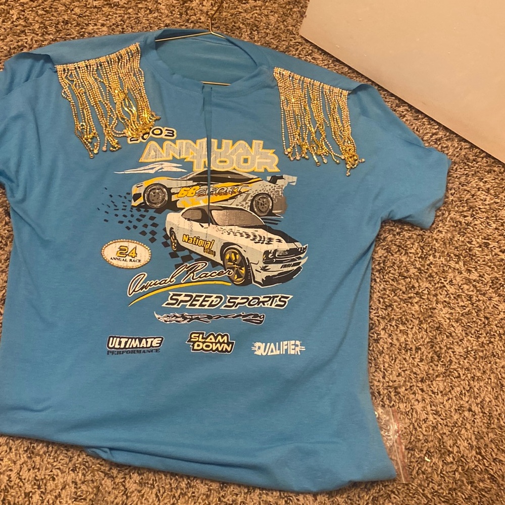 Custom bling graphic t-shirt